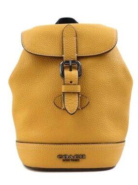 Auth COACH Body Bag Yellow Leather - r11072k